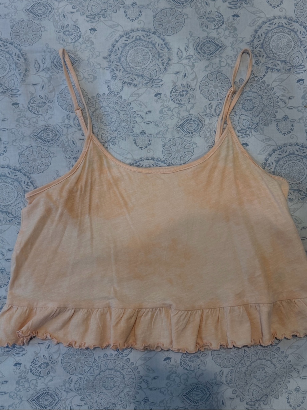 American Eagle Outfitters Peach Ruffle Hem Cami